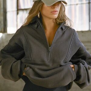 Brand New Size S/M Joah Brown Retro Half Zip hoodie